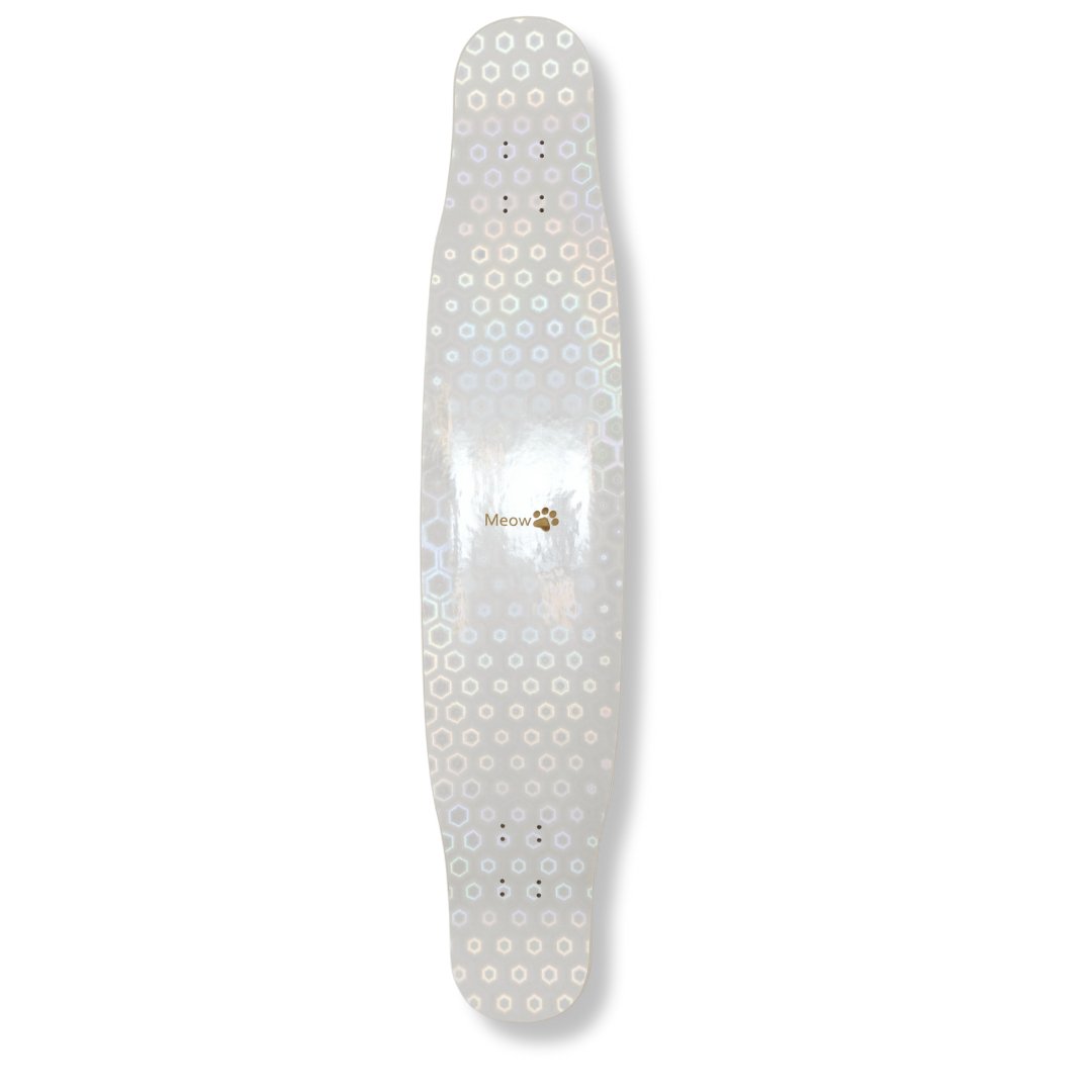 Rebirth 44.5" Laser White Candy Longboard deck - SkatebruhSG