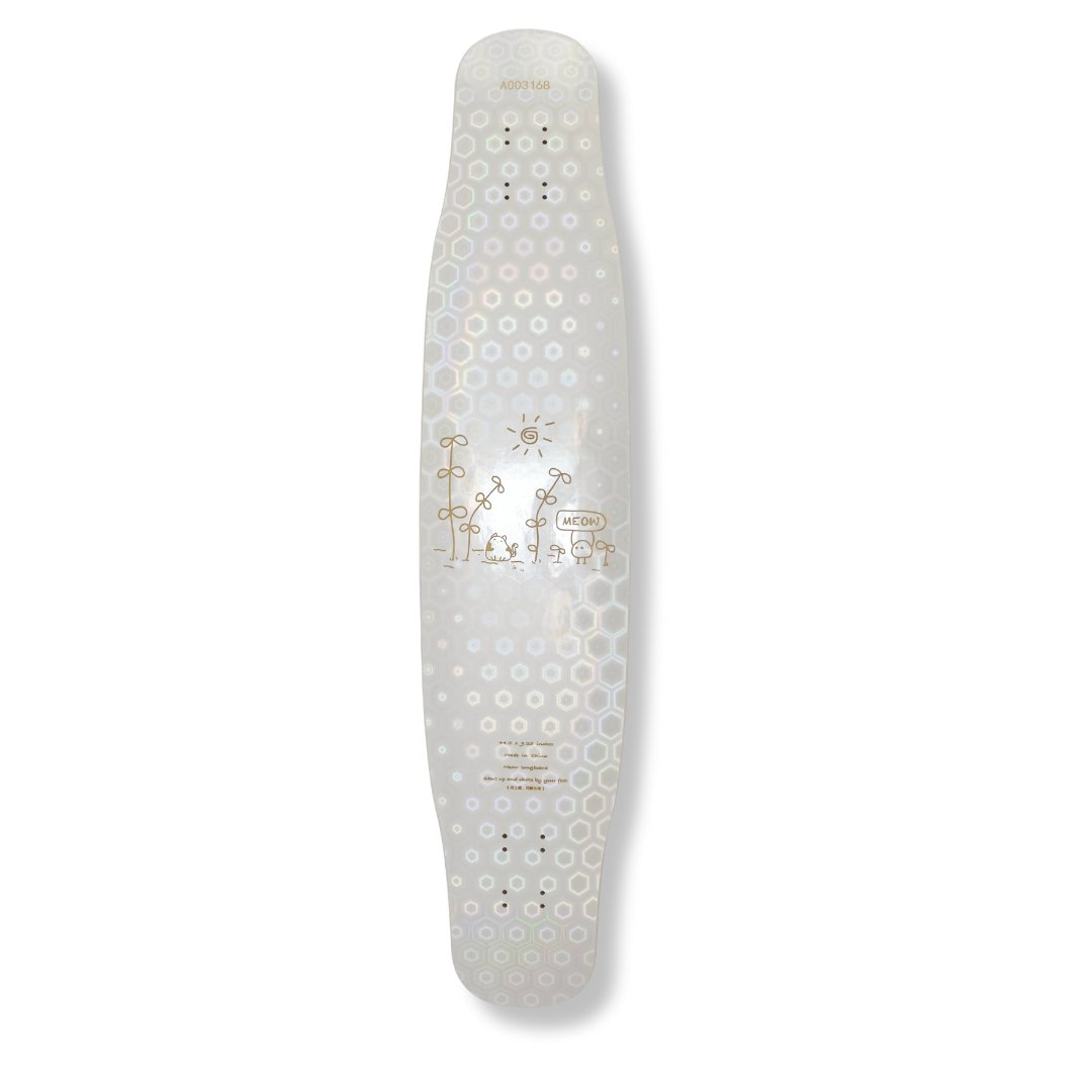 Rebirth 44.5" Laser White Candy Longboard deck - SkatebruhSG