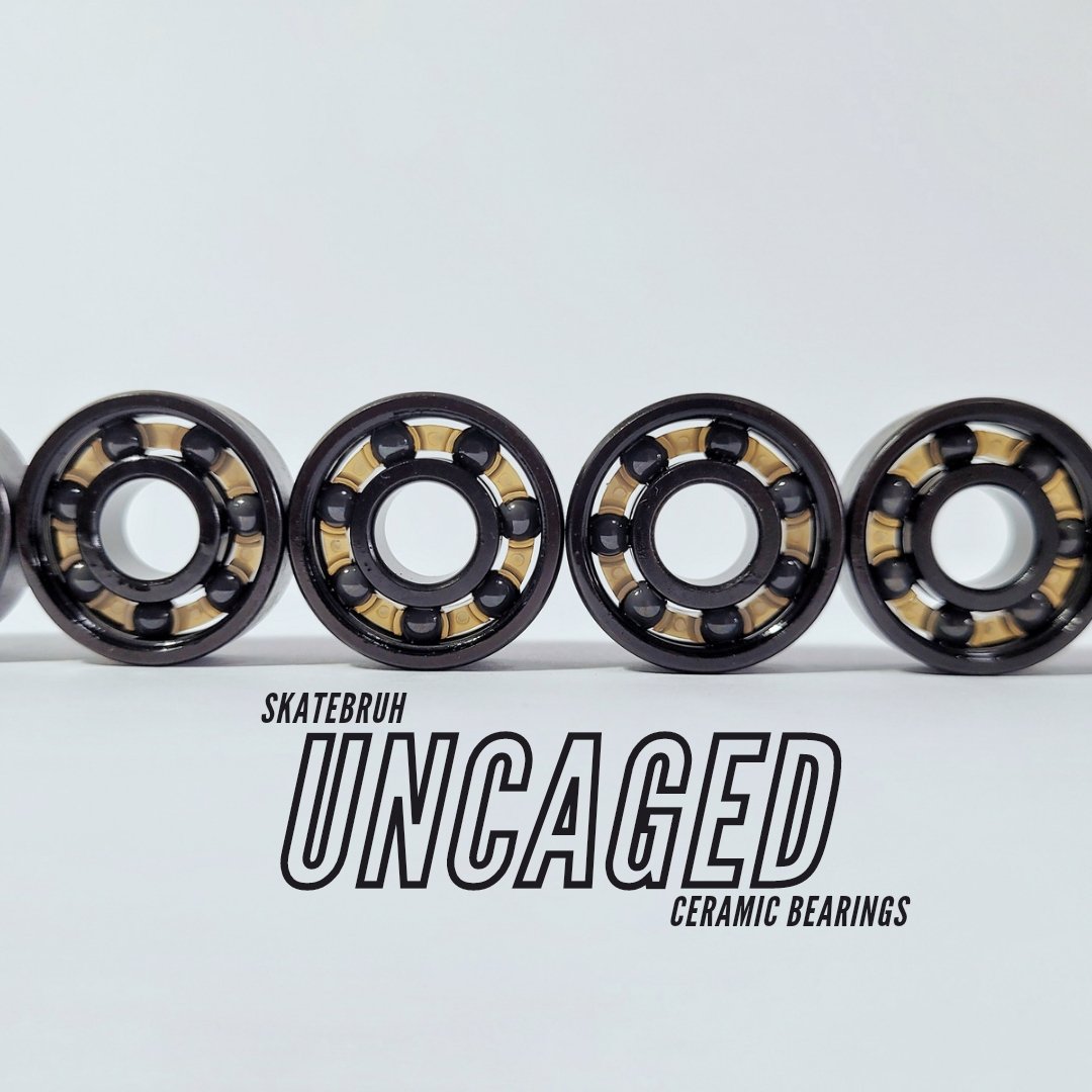 Skatebruh 'Uncaged' Ceramic Skateboard Longboard Bearings - SkatebruhSG