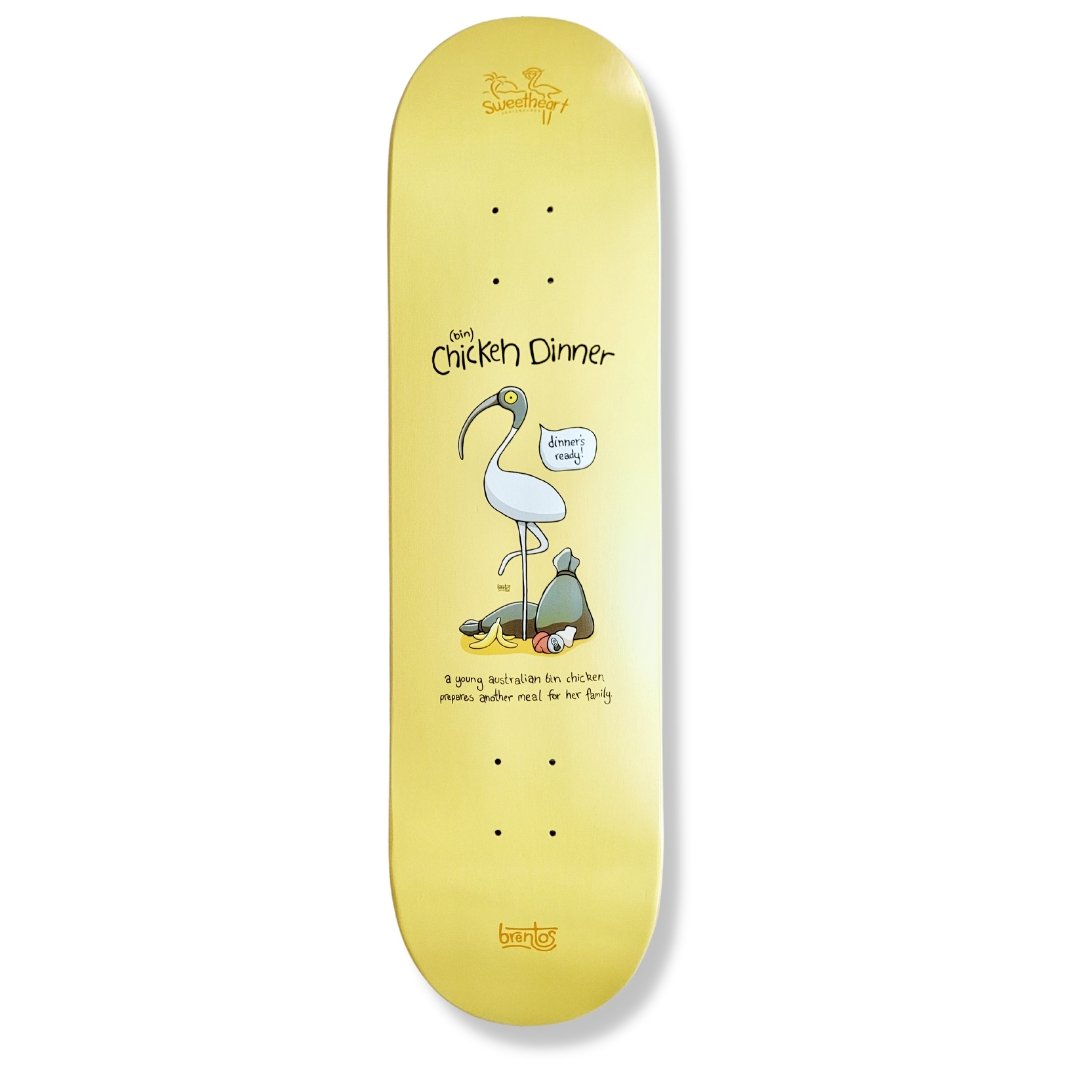Sweetheart Bin Chicken 8.25" skateboard deck - SkatebruhSG