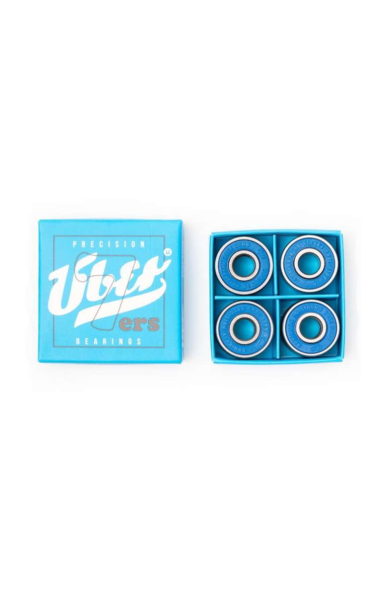 Uber Abec 7 Blue Chrome Steel skateboard bearings - SkatebruhSG