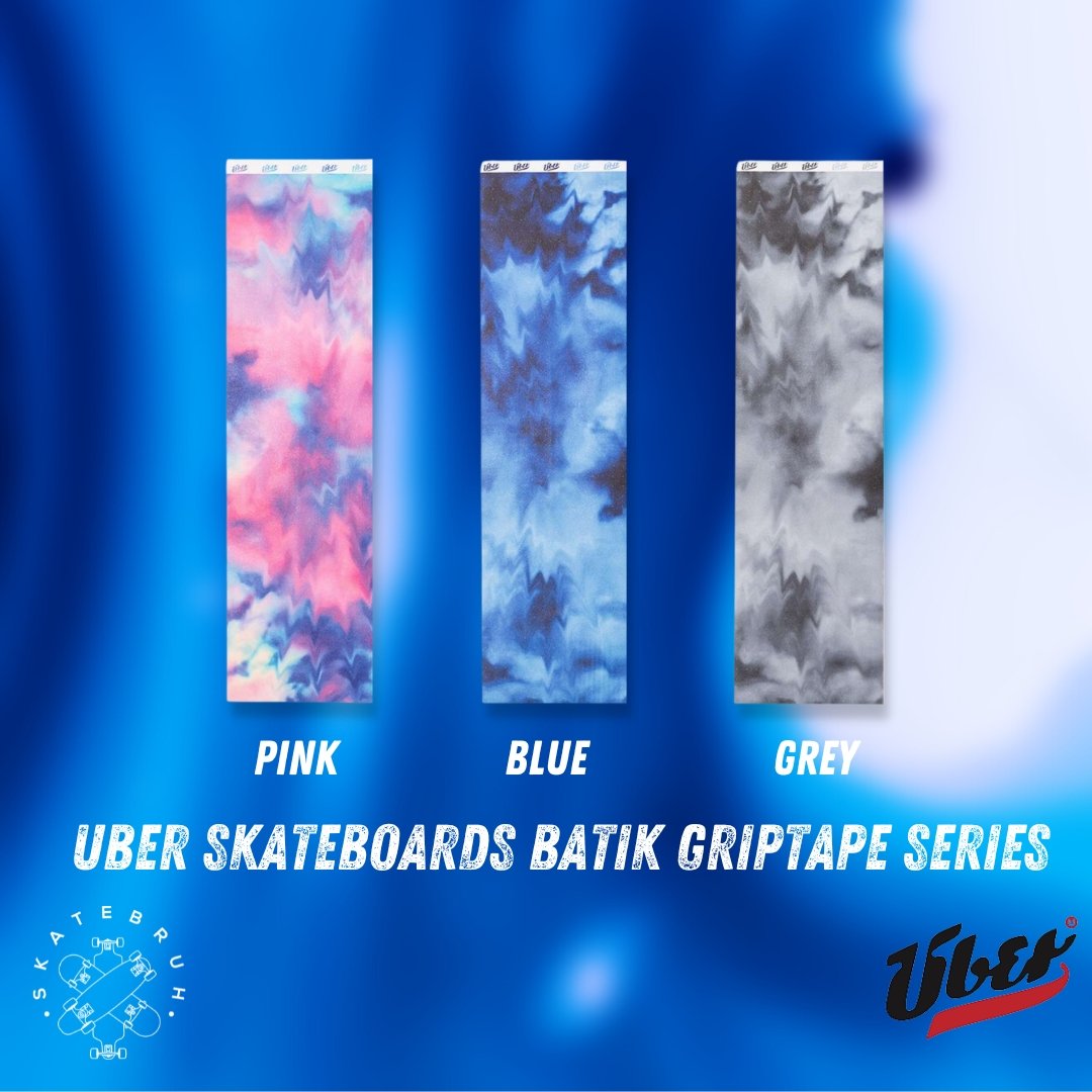 Uber Premium Batic Blue perforated griptape - SkatebruhSG