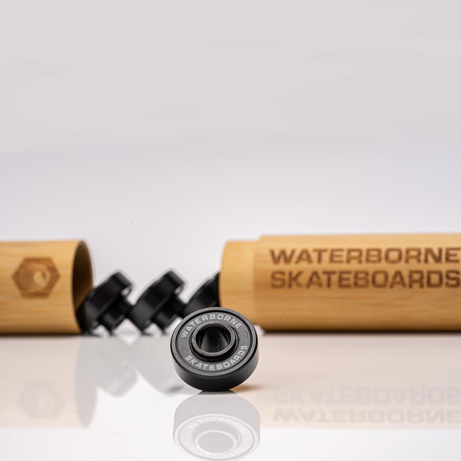 Waterborne High Velocity Black Chrome Surfskate Bearings - Custom Longboard Builder - SkatebruhSG